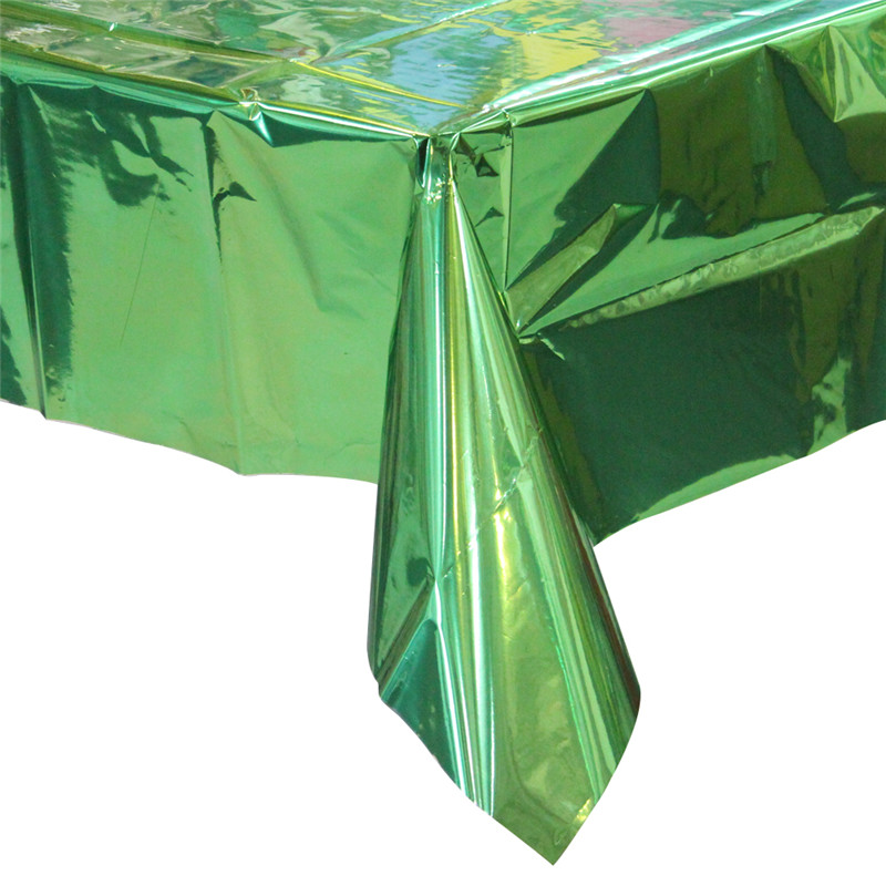 Fête d'anniversaire décoration maison feuille d'aluminium nappe pomme vert couleur nappe métallique