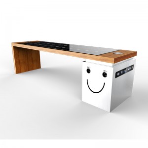 Banc d'extérieur intelligent pouvant accueillir l'énergie solaire et la recharge mobile