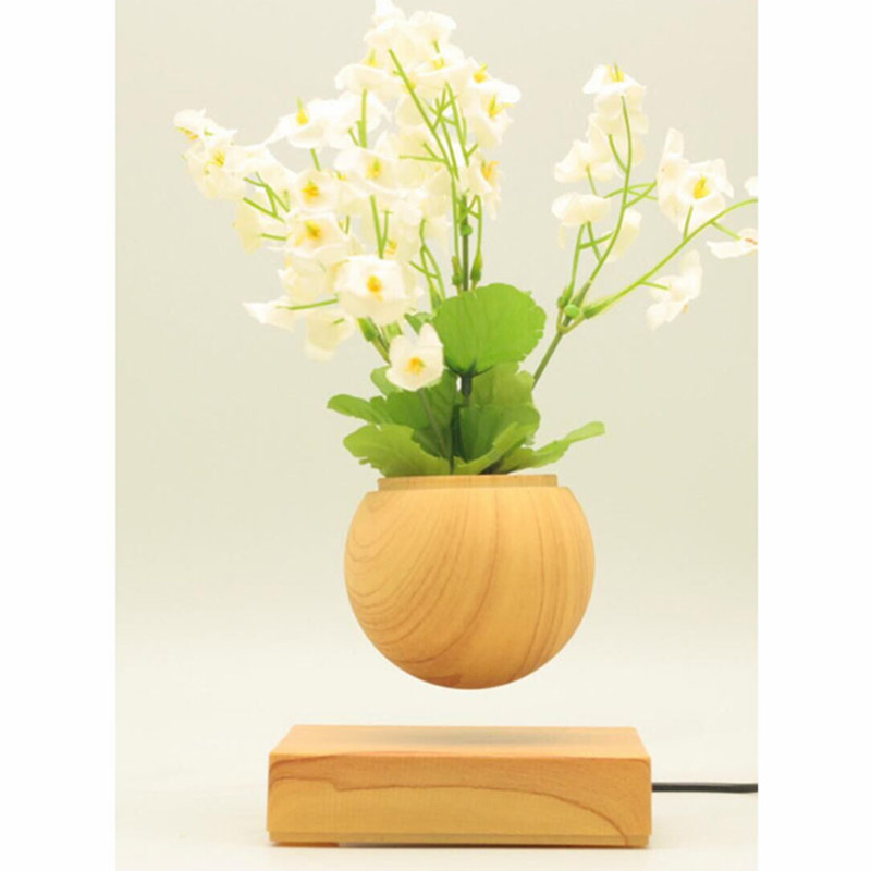 pieds carrés en bois magnétiques lévitation flottant air bonsaï pots de fleurs planteurs PA-0707