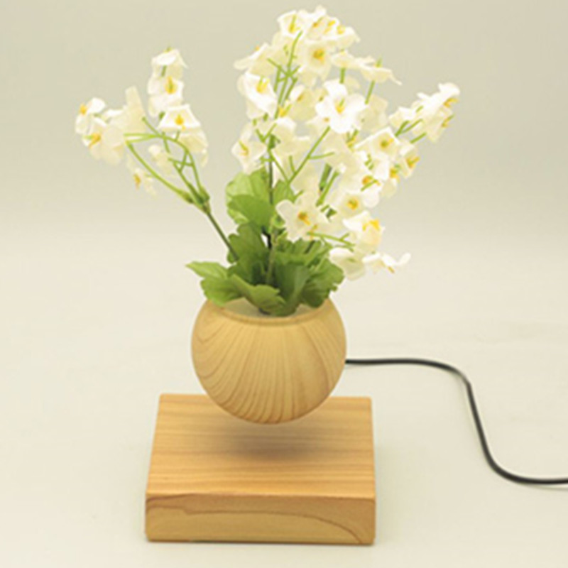 pieds carrés en bois magnétiques lévitation flottant air bonsaï pots de fleurs planteurs PA-0707