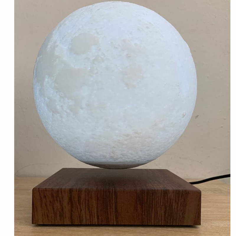 lampe de lune en lévitation magnétique en bois 6inch lumière de lune flottante pour cadeau