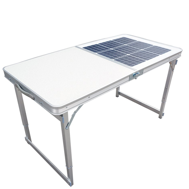 Table solaire pliante portative pour la charge de chargement pour la table de travail pliante supérieure de cuisine de camping en plein air