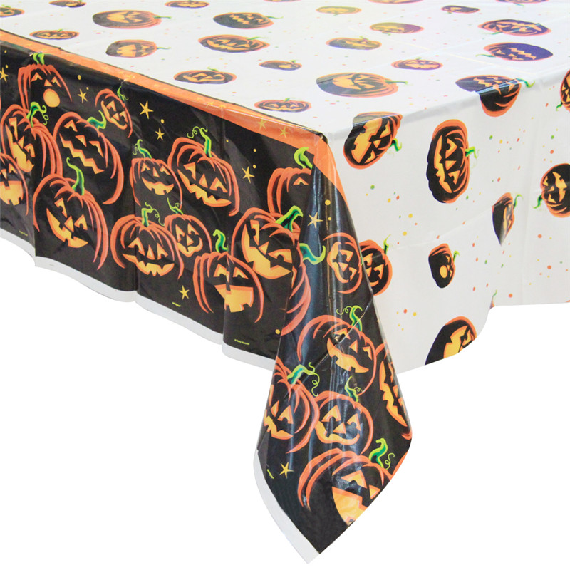 Couvre table en plastique jetable Halloween Pumpkin TableCover