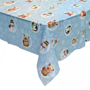 Type de nappe en plastique de sous-couche extérieure PEVA grille bleu et rouge en plastique de table