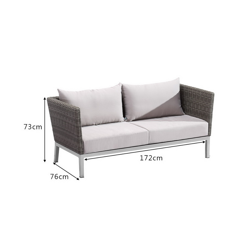 Sofa sectionnel extérieur 3 places en rotin