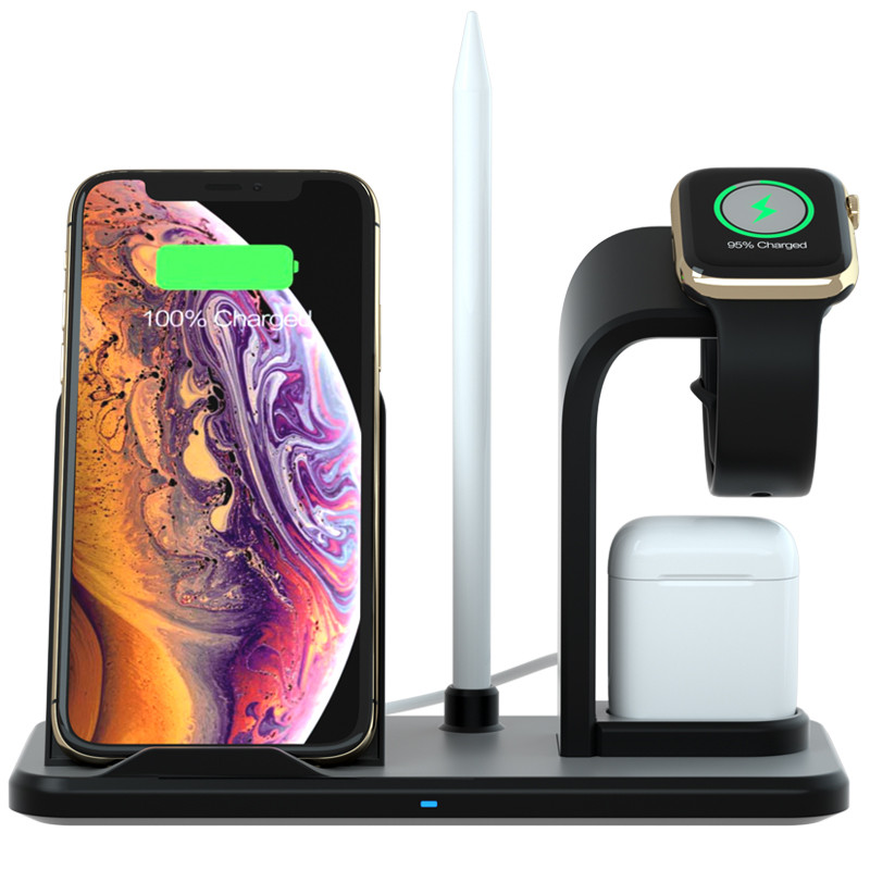 KPS-9303HC Chargeur sans fil pour téléphone 3in1 rapide 10W Qi personnalisé pour Iwatch et airpods