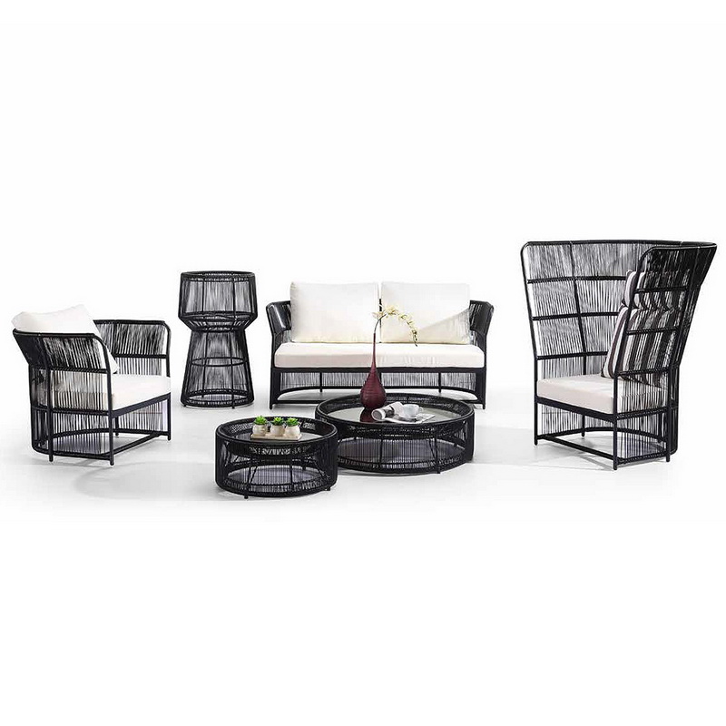 Ensemble de sofa de rotin extérieur moderne de meubles de jardin