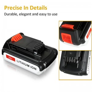 Batteries de remplacement sans fil Li-ion 2000mAh 20V pour Black \u0026 Decker LB20, LBX20, LBX4020, LB2X4020