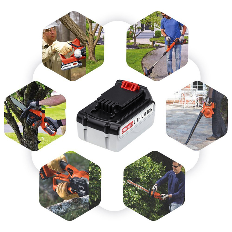 Batteries de remplacement Li-ion 20V 4000mAh pour outils sans fil Black u0026 Decker LB20, LBX20, LBX4020, LB2X4020