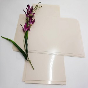 Feuille en plastique de polyester de PET rigide de couleur de haute qualité de 0.5mm Apricot pour des meubles