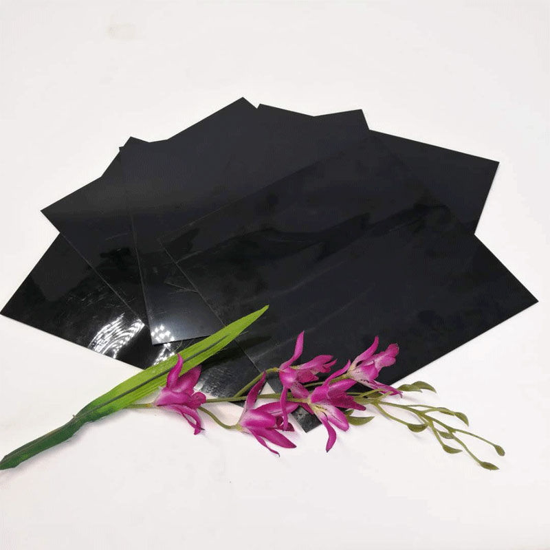 Feuille en plastique de polyester dure à haute brillance noire de la vente 1.0mm pour le décor de meubles