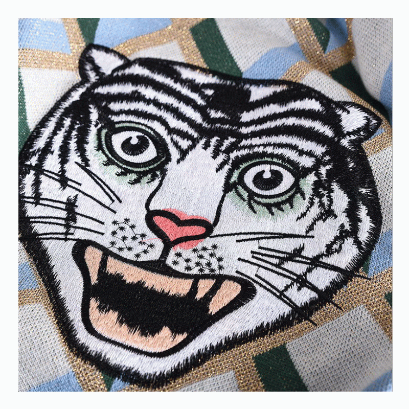 Nouvelle arrivée tigre tête jacquard tops dames hiver automne pull pull