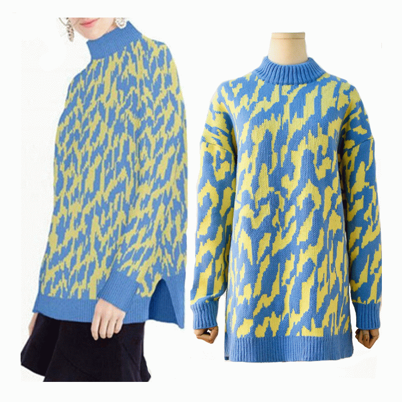 Robe asymétrique en tricot chaud et épais