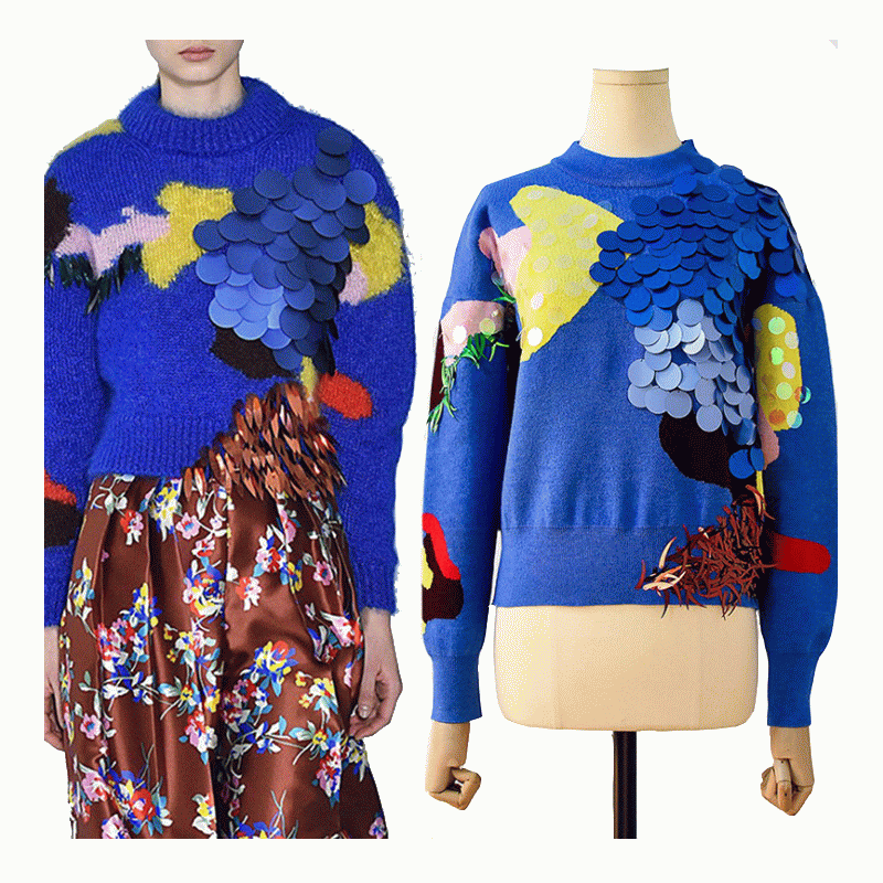 Pull en maille tricoté à la main pour femmes