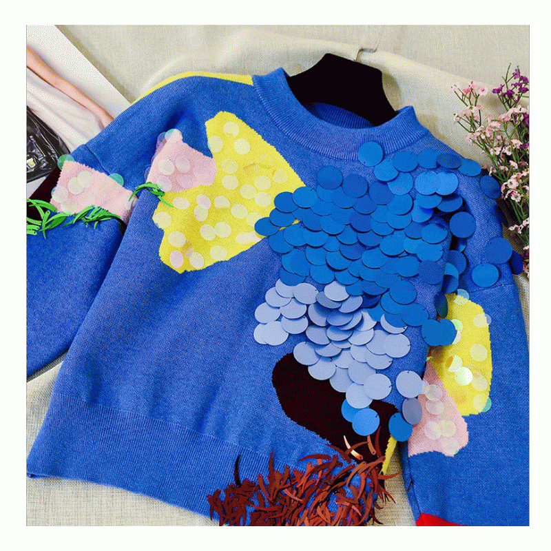Pull en maille tricoté à la main pour femmes