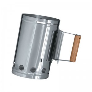 Démarreur de cheminée à charbon de bois en acier inoxydable