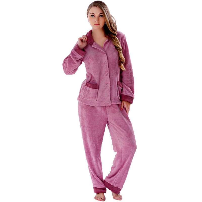 Pyjama adulte en polaire corail pour femme