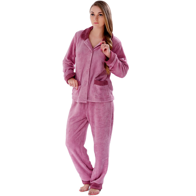 Pyjama adulte en polaire corail pour femme