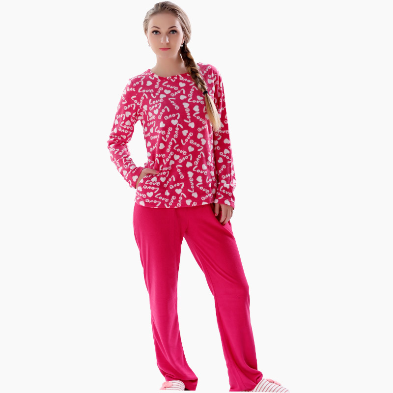 Ensemble de pyjama en molleton microfibre imprimé pour femmes