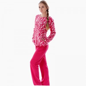 Ensemble de pyjama en molleton microfibre imprimé pour femmes