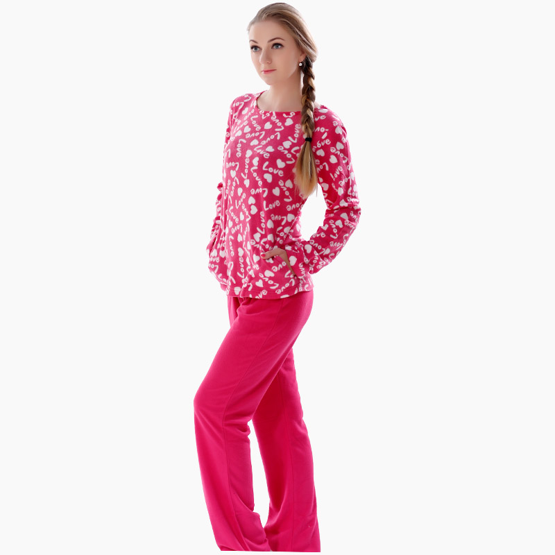 Ensemble de pyjama en molleton microfibre imprimé pour femmes