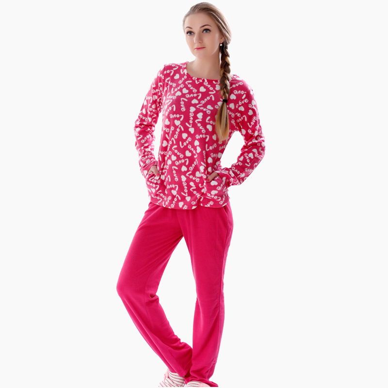 Ensemble de pyjama en molleton microfibre imprimé pour femmes