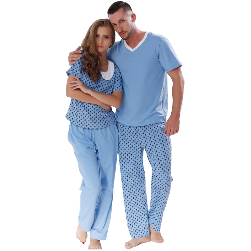 Couple de pyjama en coton imprimé