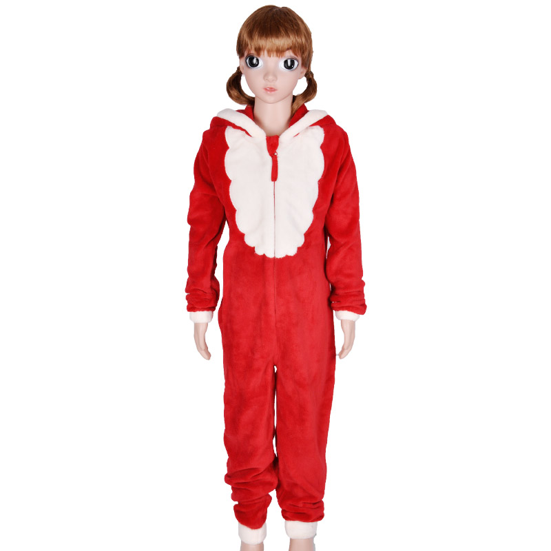 Costume de Noël à capuche en laine polaire pour enfant Onesie