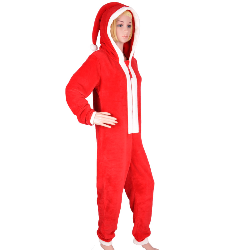 Costume de Noël à capuche en laine polaire pour enfant Onesie