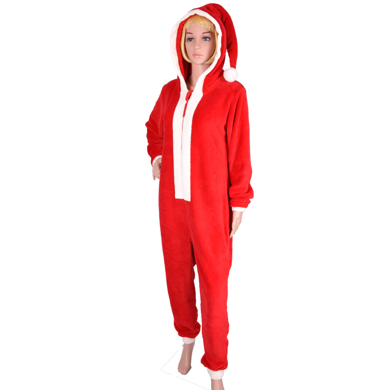 Costume de Noël à capuche en laine polaire pour enfant Onesie