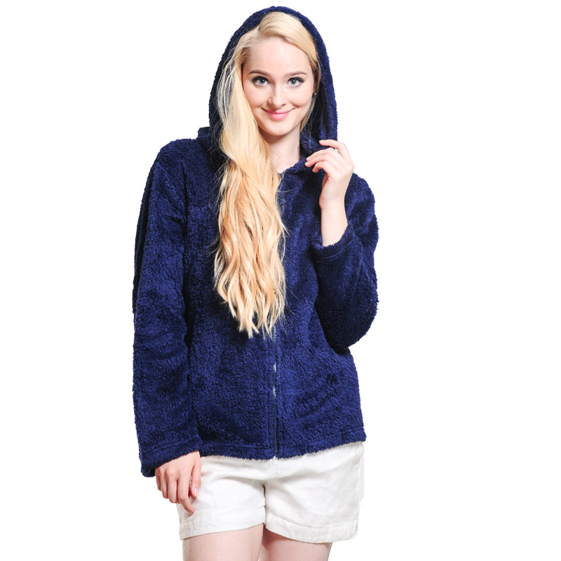 Sweat à capuche zippé bleu marine femme Snuggle