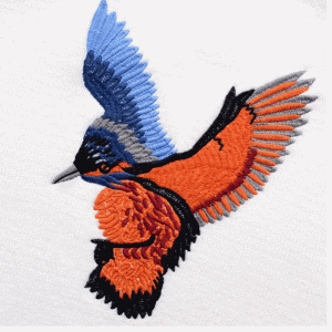 Pull brodé de pull à col ras du cou d'oiseau de dames adaptées aux besoins du client