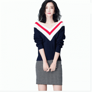 Pull sur mesure 100% laine mérinos à col slash