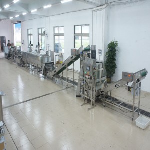 Gros poireaux tuant la chaîne de production