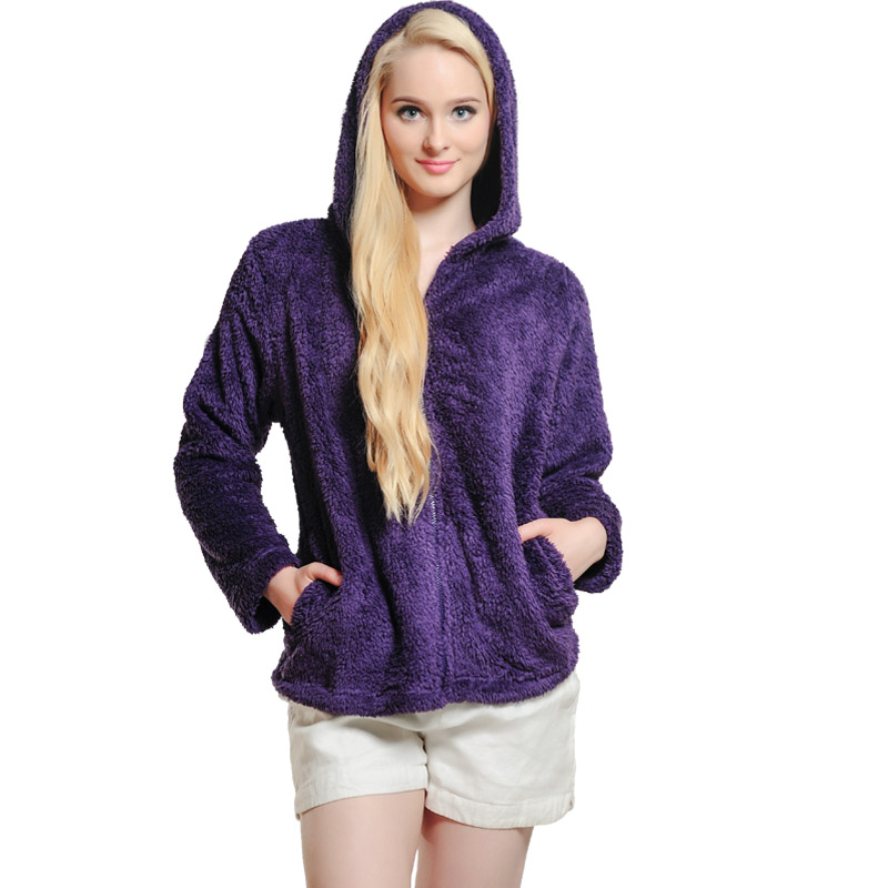 Sweat zippé à capuche zippé violet