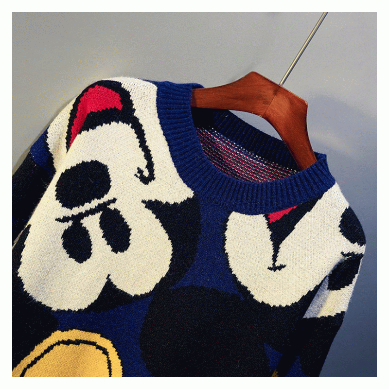 2019 longtemps mignon Donald Duck modèle de dessin animé Jacquard épais dames d'hiver pull pull