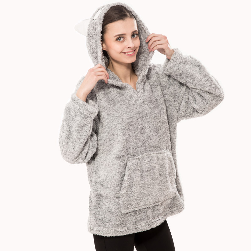 Sweat à capuche animal cationique en molleton pour femmes