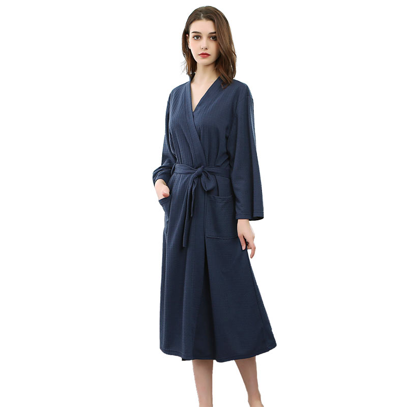 Pyjama kimono kimono longueur genou couleur unie