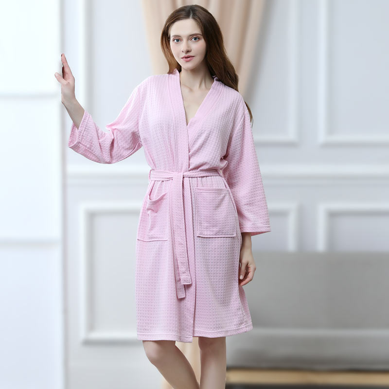 Pyjama kimono kimono longueur genou couleur unie