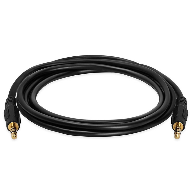 Câble audio stéréo auxiliaire mâle à mâle 3,5 mm Cordon pour casque auxiliaire MP3 PC - 6 pieds doré