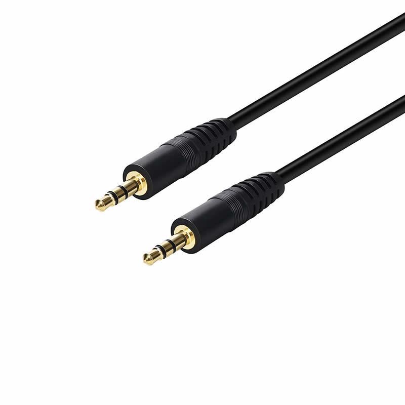 Câble audio stéréo auxiliaire mâle à mâle 3,5 mm Cordon pour casque auxiliaire MP3 PC - 6 pieds doré