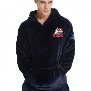 Ensemble de pyjama en molleton de luxe en flanelle brodé pour hommes