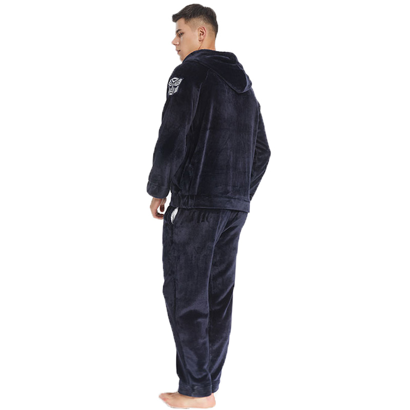 Ensemble de pyjama zippé en polaire de luxe broderie homme