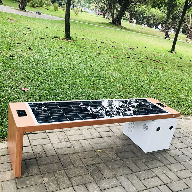 Banc de jardin en métal de meubles d'extérieur intelligents actionnés solaires pour le parc et la rue