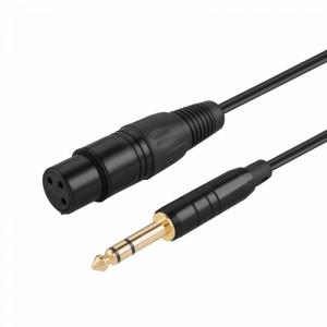 Câble TRS 6.35mm (1/4 pouce) mâle à XLR femelle, noir