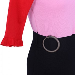 Ensemble chandail en tricot tricoté à manches courtes pour femmes 2018