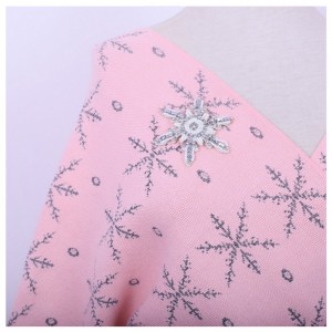 2018 dames chaudes slash cardigan tricoté appliques flocon de neige chaud strass