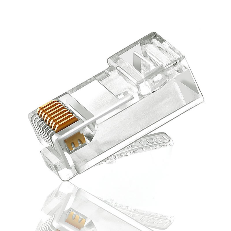 CAT5 CAT5E CAT6 Tête en cristal Ethernet plaquée or du connecteur 8P8C UTP