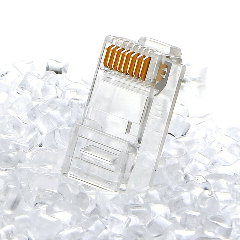 CAT5 CAT5E CAT6 Tête en cristal Ethernet plaquée or du connecteur 8P8C UTP