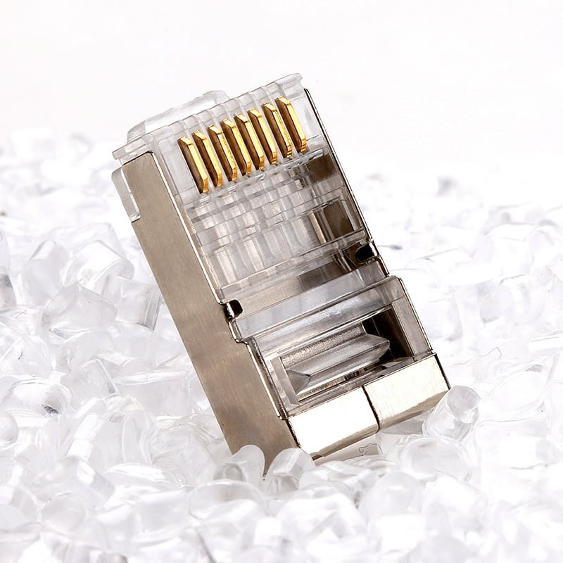 Connecteur RJ45 CAT5E CAT6 Sertissage Ethernet Connecteur STP 8P8C Modular Crystal Head Plug